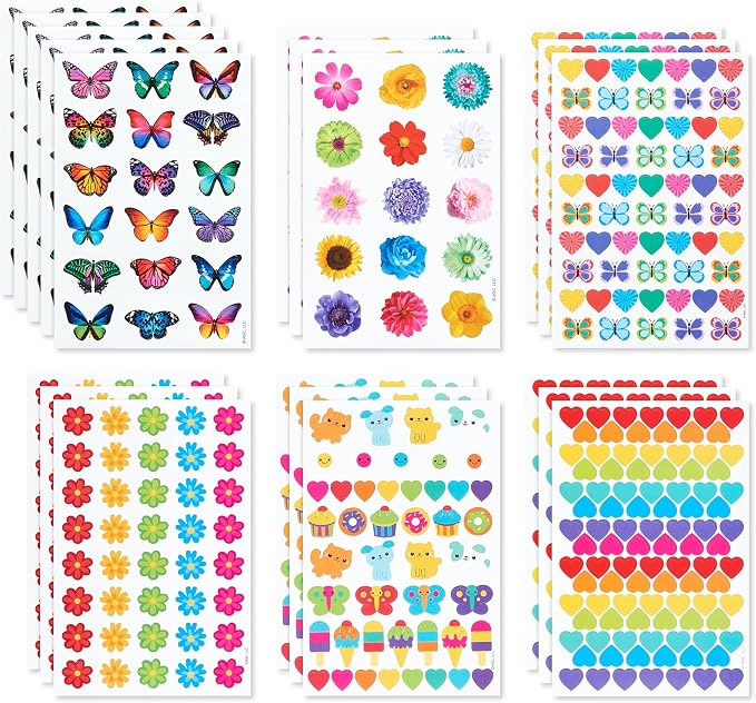 American Greetings 867 Stickers, 20 Sheets, All-Occasion Stickers, Butterfly & Flower Variety Pack