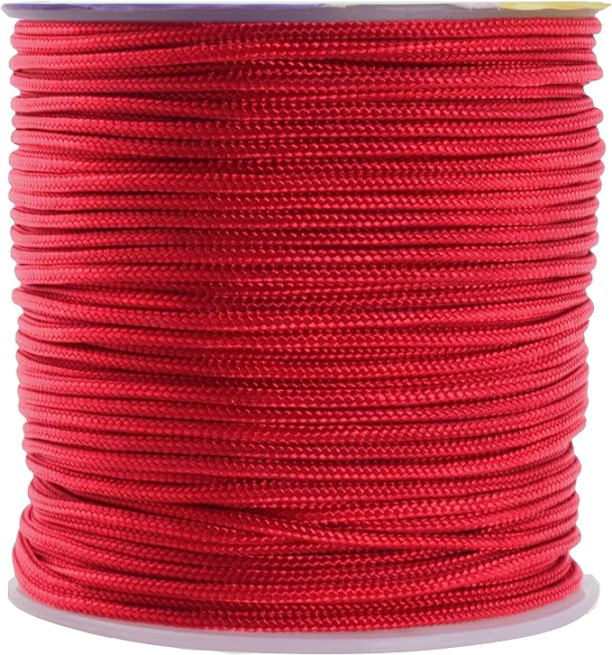 Mandala Crafts 1.5mm Burgundy Rattail Nylon Satin Cord for Jewelry Making