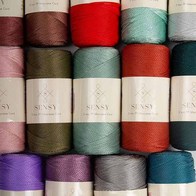 S Sensy 2mm - Premium Polypropylene Macrame Cord 5 Skeins Yellow 252 Yards
