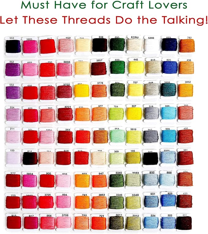108 Color Embroidery Floss Kit, Cross Stitch Thread Storage Box