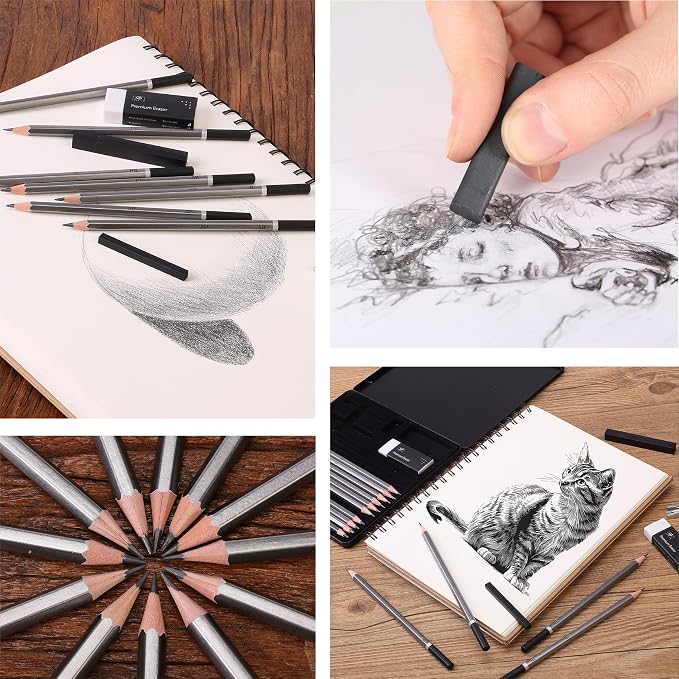 Mr. Pen- Drawing Sketching Pencil Set, 19 pcs, Graphite Pencils (10B-6H) | Graphite Sticks, Erasers, Metal Sharpener, for Drawing, Sketching, Shading & Art Projects