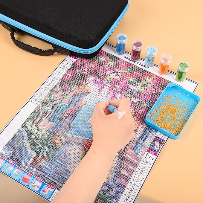 MERATIA Diamond Painting Storage Case Organizer, 40 Slots with Accessories