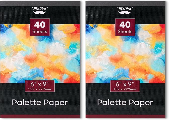 Mr. Pen- Disposable Paint Palette Paper Paint Pad, 6" x 9", 40 Sheets (Pack of 2)