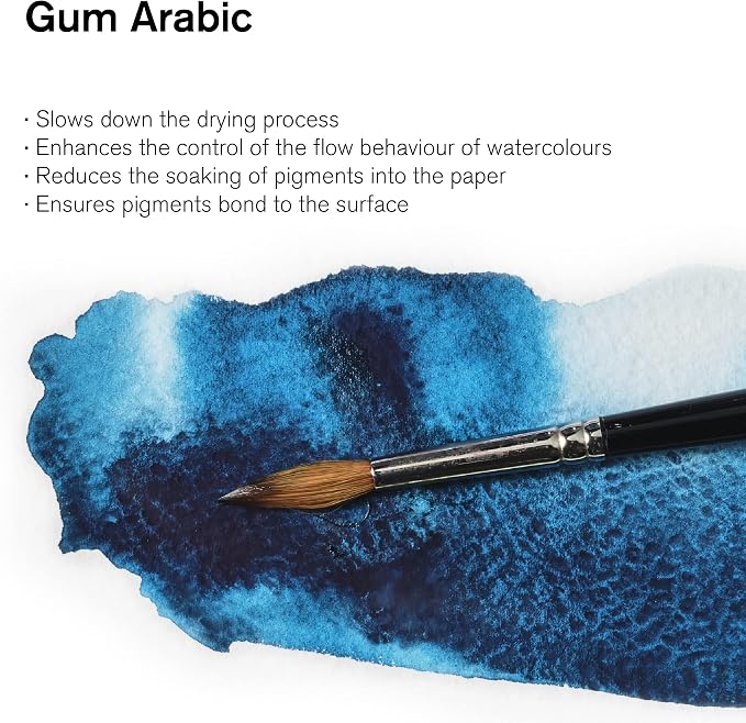 Winsor & Newton Watercolor Medium, Gum Arabic, 75ml Bottle | Main Binder in Watercolor, Controls the Flow of Wet Color, Slows Drying, Increases Gloss & Transparency