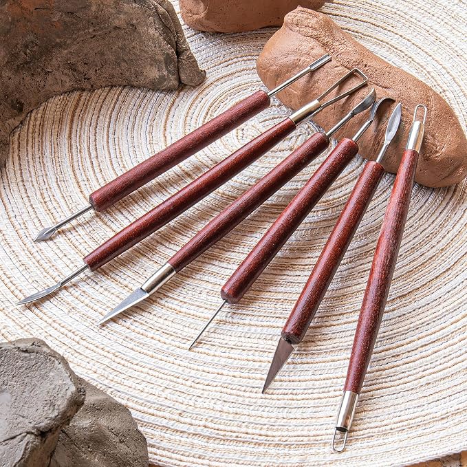 Clay Tools Sculpting, Double-Sided Polymer Carving Tools Kit, Wood Ceramic Tool Set for Pottery, Air Dry Clay, Polymer Clay, Sculpting, Modeling, Pumpkin Carving and Supplies