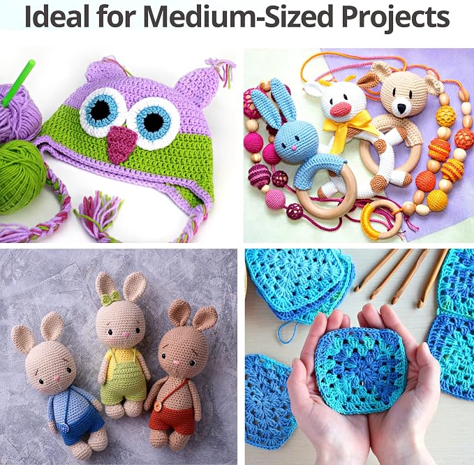 Piccassio Crochet Kit for Beginners – Complete Starter Set for Adults & Teens with 20 Yarn Colors, Hooks, Book & Organizer Bag – Learn to Make Amigurumi, Plushies & Handmade Gifts
