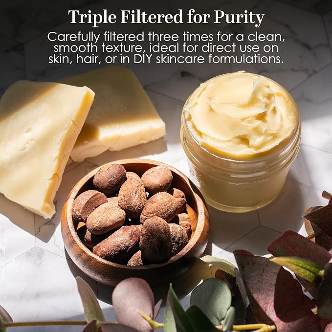 Raw Shea Butter – 100% Pure Unrefined African Shea Butter, 8 oz Block
