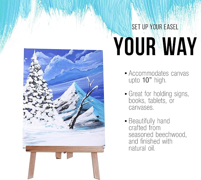 U.S. Art Supply 11" Small Tabletop Display Easel - Beechwood, Pack of 12 | Artist A-Frame Display Stand, Wooden Easel for Painting, Canvas Stand, Classrooms Events Photo Picture Sign Holder