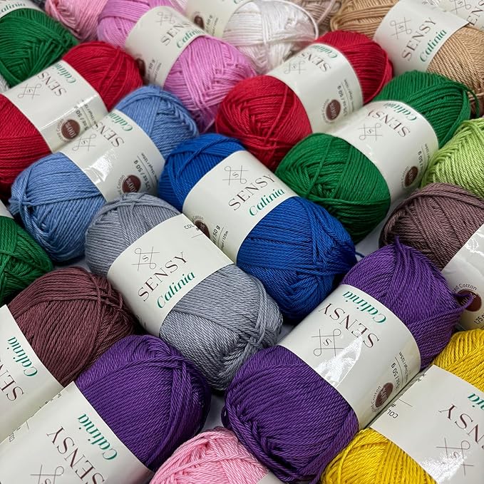 S Sensy Calinia-Mercerized Giza Cotton #2 Fine Yarn 5 Pack Black 131 Yards