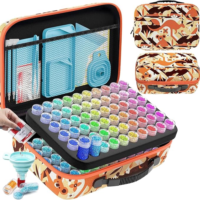 ARTDOT 120 Slots Storage Container for Diamond Art Kits for Adults,Portable Bead Storage Boxes for Diamond Painting Accessories and Tools