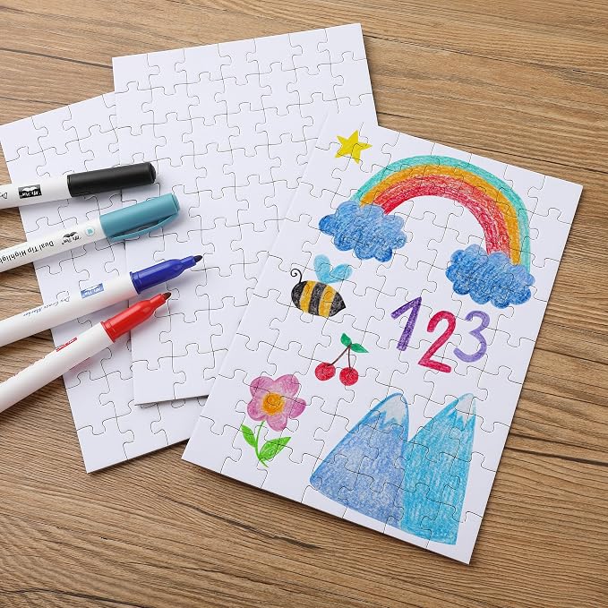 Mr. Pen- Blank Puzzle, 20 Pack, 63 Pieces/Pack, 56" x 8.2", White