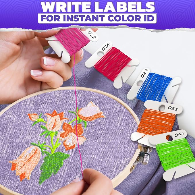 240 Pcs Embroidery Floss Bobbins with Hanging Holes & Thread Slits