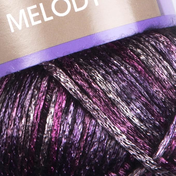 YarnArt Melody Variegated Chainette – Metallic Sheen Fiber for Knitting, Crochet & Embroidery, 100g (3.5 oz) Skein, 230m (251 yd), Premium Blend of 70% Polyamide 21% Acrylic 9% Wool (903)