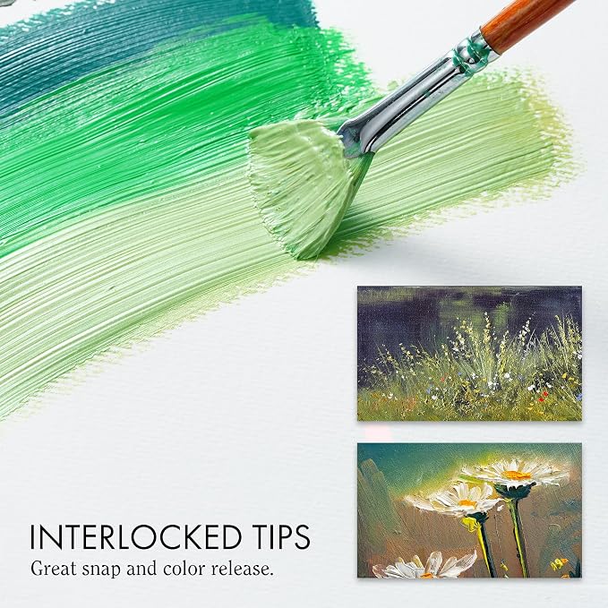 ARTIFY 15-Piece Professional Oil Paint Brush Set - Natural Hog Bristle, No-Shedding, Handcrafted by Masters for Oil/Acrylic/Gouache/Watercolor Painting (Includes Carrying Case)