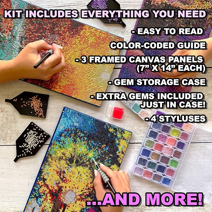 ArtSkills Diamond Painting Kit Framed Canvas Diamond Art - Waterfall