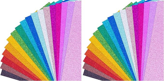 Koogel 36 Sheets Glitter Cardstock, 8.5 x 11 Inches Sparkly Craft Cardstock Paper, for Arts and Crafts, Card Making, Scrapbooking, DIY Projects, Back to School Supplies, 18 Colors, 250GSM (Pack of 2)