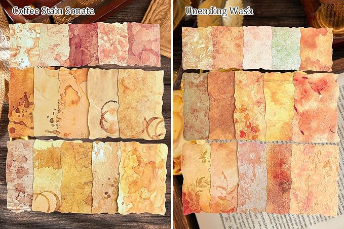 Flartmo 180 Sheets Embossed Textured Scrapbook Paper with 2 Double Sided Tapes, 6 Packs Scrapbook Supplies Kit for Scrapbooking, Junk Journal, Card Making Supplies, Planner, Collage