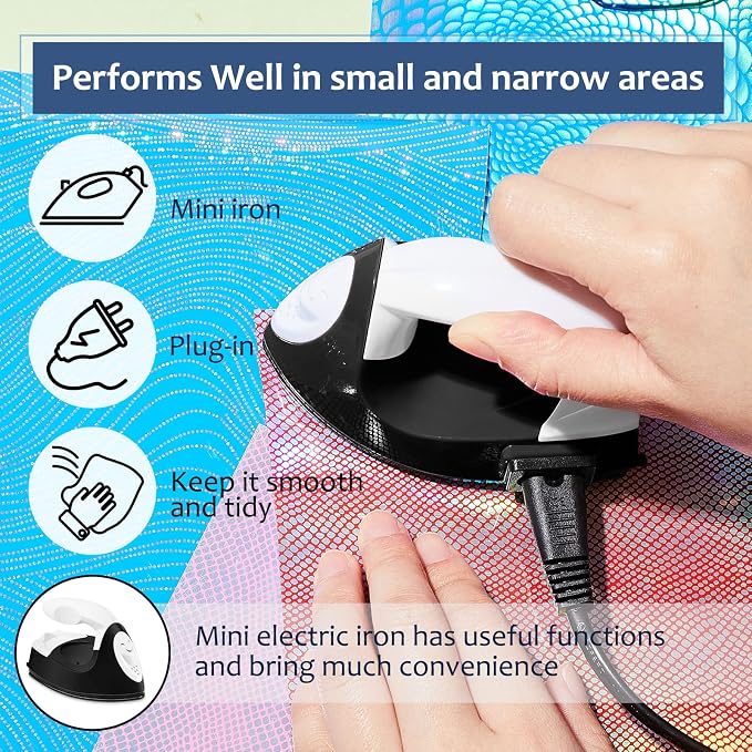 Honoson Mini Craft Iron with Charging Base Tiny,Black