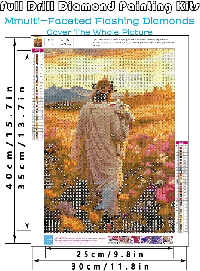 askkqtx Jesus Diamond Art Kits for Adults 12x16 Inch