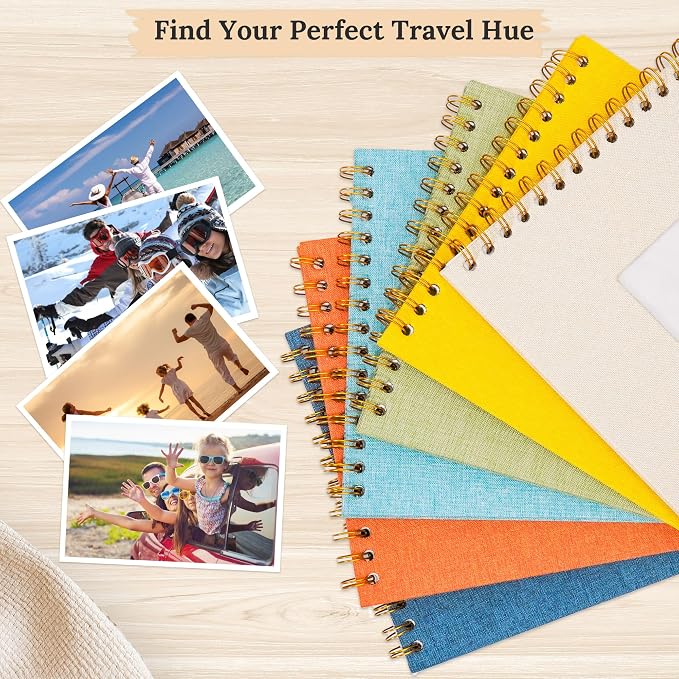 10"x10" Scrapbook Photo Album Linen Cover 20 Sheets 40 Pages White Paper | Blue Hardcover Kraft White Pages Memory Book, for Travel Wedding Guest Book Christmas Baby Shower Fits 4x6 & Instant Photos