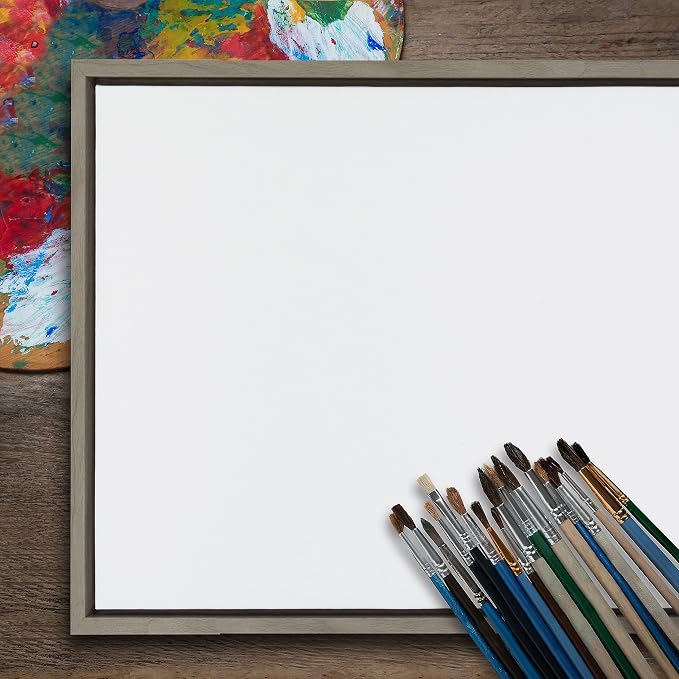 Kate and Laurel Sylvie Blank Framed Canvas Wall Art, 22x22 Gray, Modern Empty Canvas for Paint-Your-Own Art
