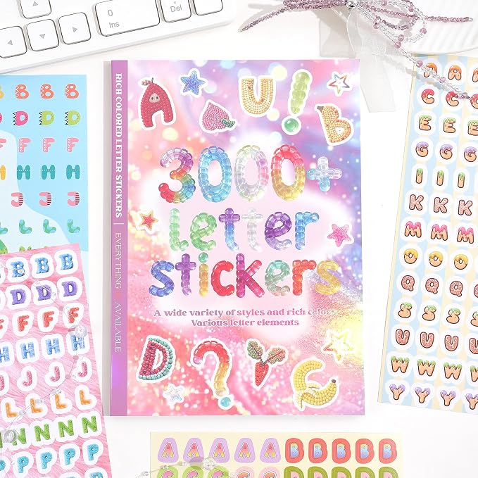 3000+ Pcs Alphabet Sticker for Journaling,Fun & Colorful Craft Letter Stickers for Junk Journal, Scrapbooking Supplies, Ideal DIY Decorative Gift for Women Teen Girls