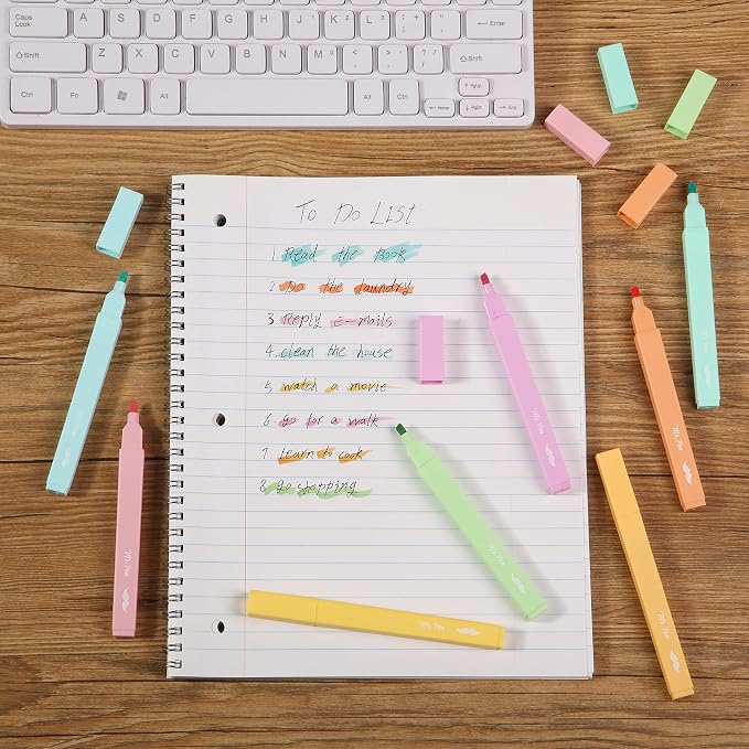 Mr. Pen- Aesthetic Highlighters, 8 pcs, Chisel Tip, Summer Colors | Cute Highlighter Assorted Colors, Bible Highlighters and Pens No Bleed Highlighter for Bible Pages No Bleed