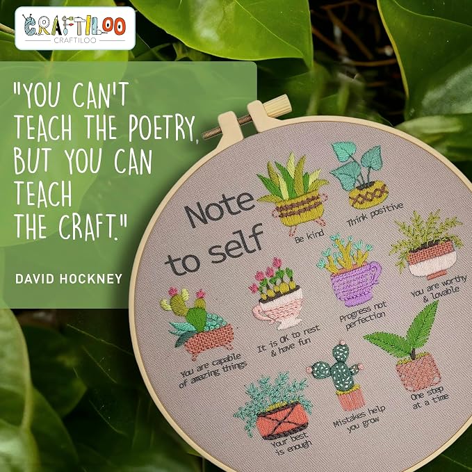 Cactus Embroidery Kits for Adults - Stamped Beginner Hand Embroidery