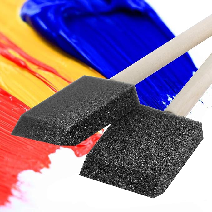 Bates- Foam Paint Brushes, 2 Inch, 75 Pack, Blue Foam Brushes for Painting with Lightweight Wooden Handles
