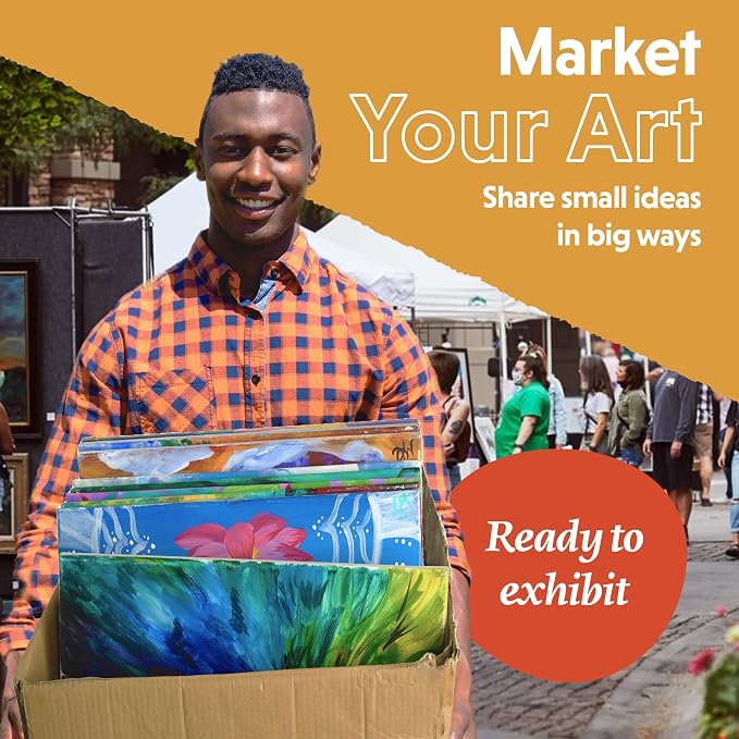 Crafts 4 All Stretched Canvas Boards for Painting - 12 Pack of 8x10 Blank Art Canvases, Framed Canvas for Painting with Acrylic & Oil Paint, Pencil, Pastels, Charcoal