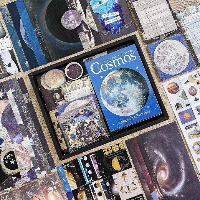 Scrapbooking Supplies Kit, A6 Grid Notebook, Vintage Junk Journaling Kit