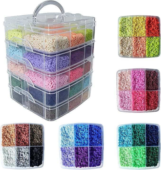 YMSDZHL 45000PCS 30Color Polymer Clay Beads Friendship Bracelet Making Kit