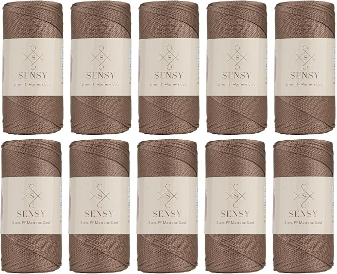 S Sensy 2mm - Premium Polypropylene Macrame Cord, 10 Skein Mink, 252 Yards