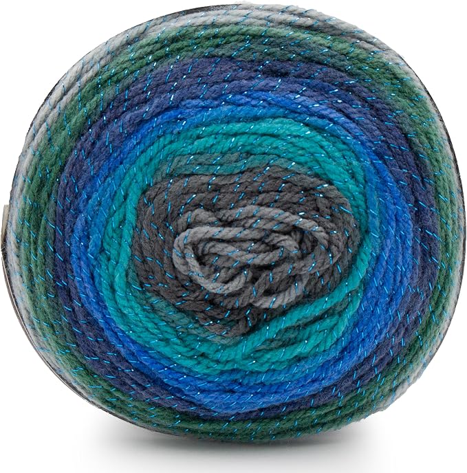 Lion Brand Yarn, Mandala Sparkle Crochet Yarn, Volan, Multicolor, 3 Pack