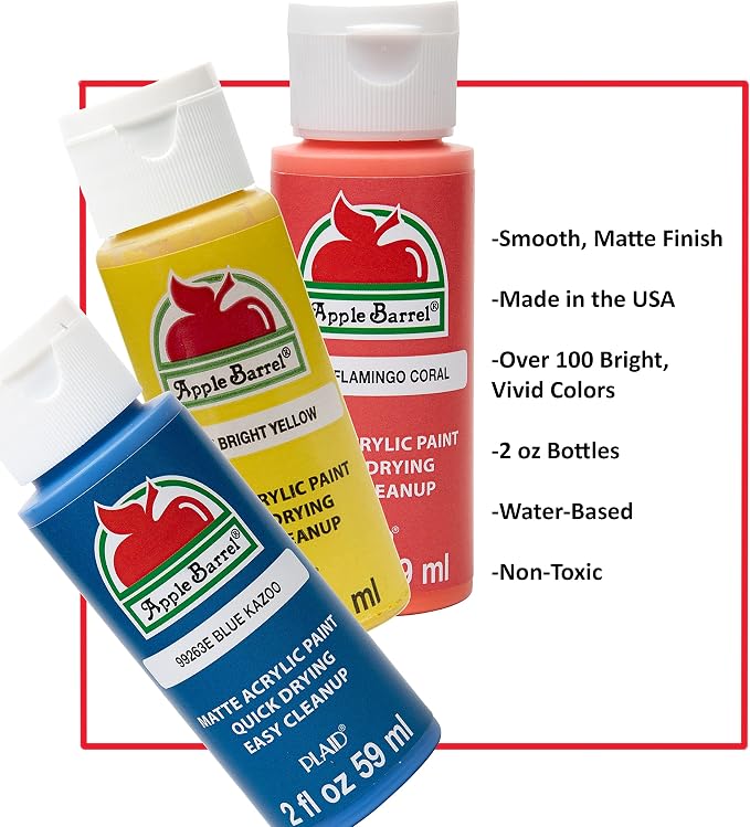 Apple Barrel Acrylic Paint in Assorted Colors (2 oz), 20487, Neon Pink