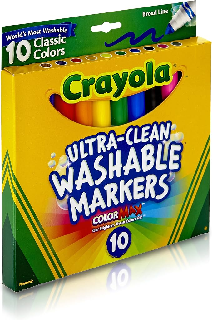 Crayola Back To School Supplies, Grades 3-5, Ages 7, 8, 9, 10, Contains 24 Crayons, 10 Washable Broad Line Markers, and 12 Colored Pencils [Amazon Exclusive]