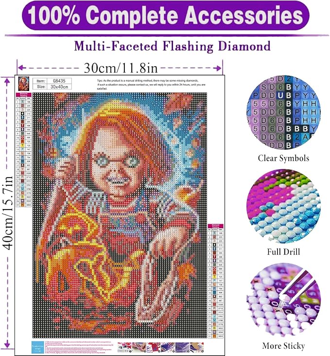 6 Pack Halloween Diamond Art Kits for Adults without Frame 12x16 Inch | Halloween Diamond Painting Kit Beginners, Horror 5D Gem Art for Adults with Round Gem Painting Gift Home Wall Decor