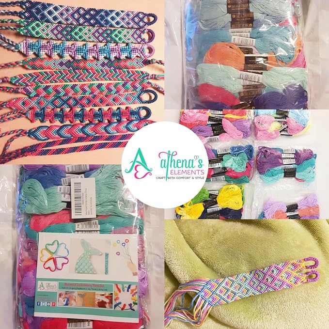Athena’s Elements Embroidery Floss | Rainbow Thread for Embroidery, Cross Stitch Thread, Customized Independent Packaging（100 Colors）(Mermaid Color Palettes)