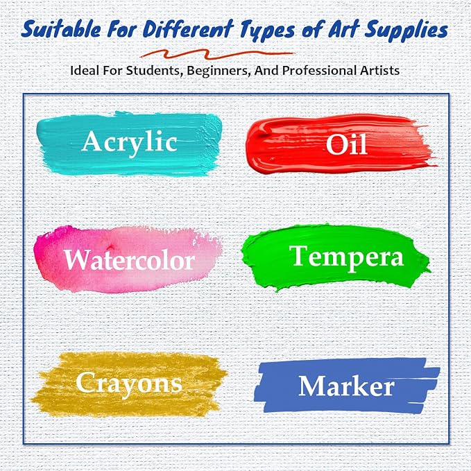 Halobios 12-Pack 9x12 inch Canvas Boards for Painting, Canvas Panels for Kid & Adults 100% Cotton Gesso Primed Art Painting Supplies for Acrylic, Oil, Tempera & Watercolor