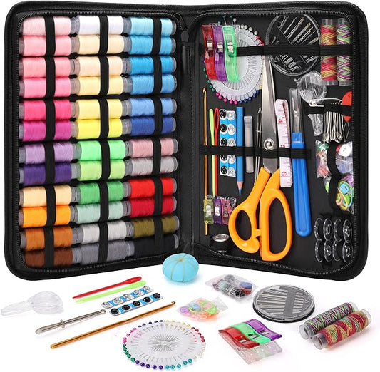 Coquimbo Professional Sewing Kit for Adults, 213 Pieces Sewing Tools | Needle and Thread Kit with Scissors, 38XL Thread, Tape Measure, Needles, Christmas Birthday Gifts for Mom Grandma Women Girls