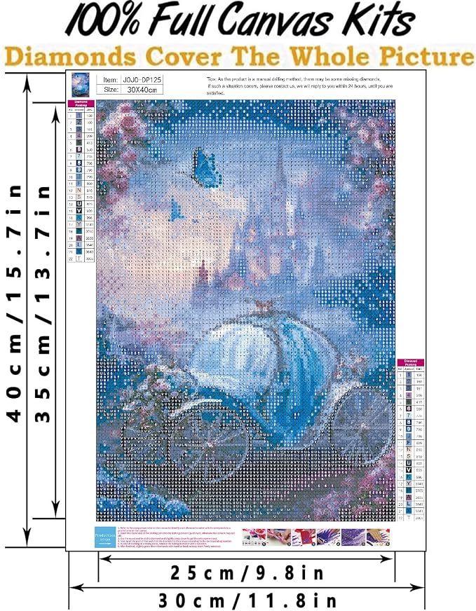 Castle Diamond Art Kits for Adults, Diamond Painting Kits for Beginner | Fairy Tale 5D DIY Diamond Dots Full Drill Crafts for Gem Art Dot Art for Adults Home Wall Decor for Teens Boys Girls 12x16in