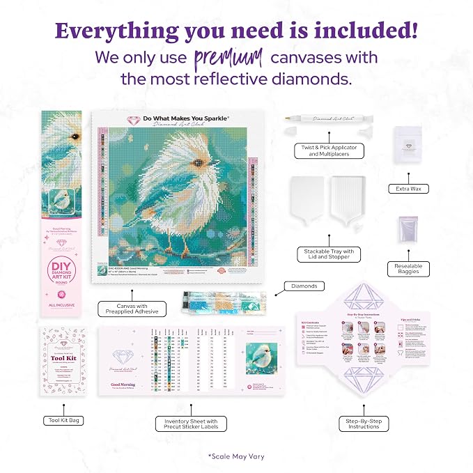 DIAMOND ART CLUB Good Morning - Bird Diamond Art Kits for Adults