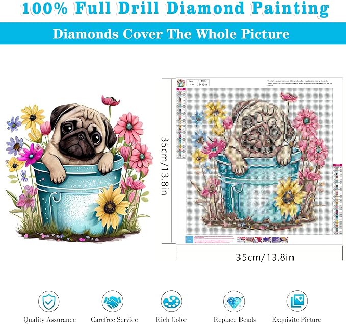 Benjenes Dog Diamond Art Kits for Adults, Diamond Painting Kits