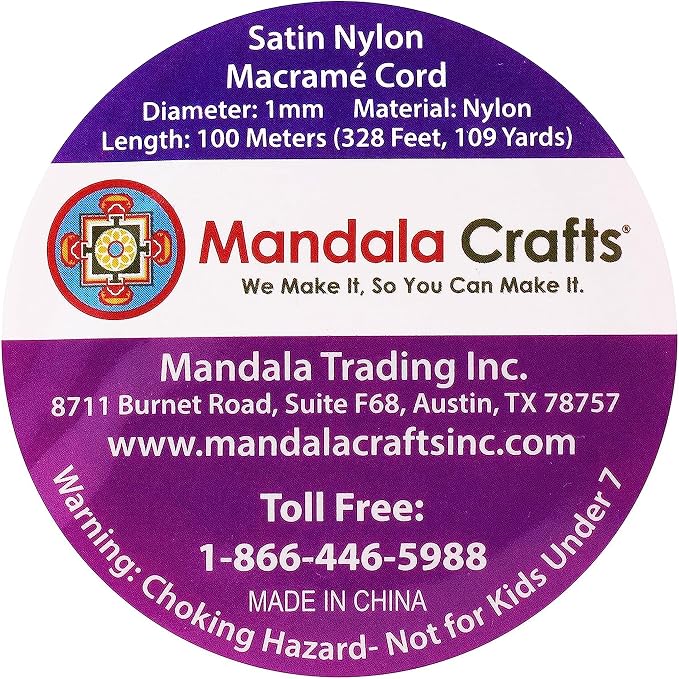 Mandala Crafts 1mm Teal Rattail Nylon Satin Cord for Jewelry Making