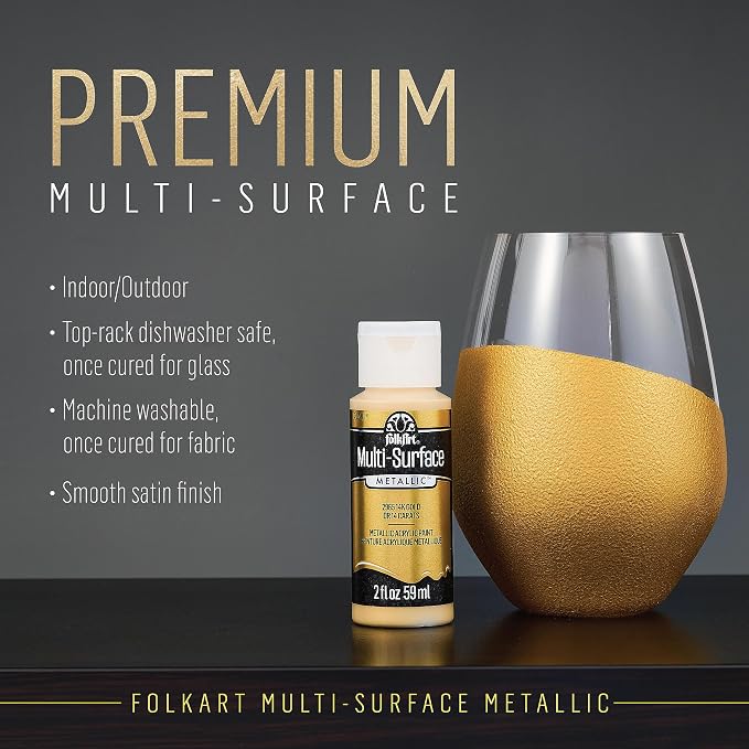 FolkArt Best of Golds Acrylic Craft Paint Set Featuring 5 Premium Gold Paint Formulas, 96422