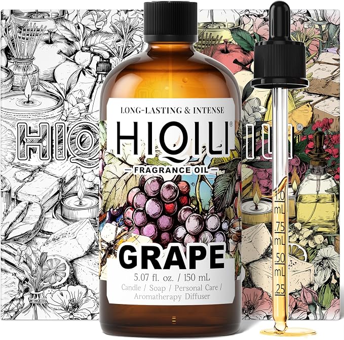 HIQILI Grape Fragrance Oil for Diffusers, Perfume & Room Spray - 5.07 Fl Oz