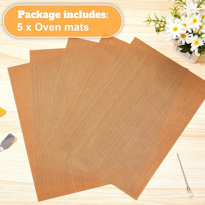 Honeydak 5 Pack Polymer Clay Oven Mat Non Skid Mat, 7.9 x 11.8 Inches | Safe Work Mat, Polymer Clay Bake Tool, Oven Liners, DIY Crafts Projects
