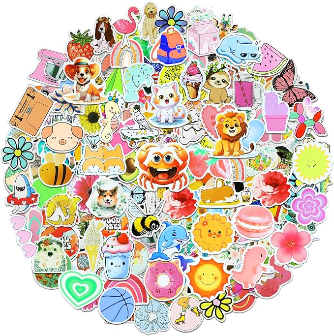 EOAOD 400 Cute Aesthetic Water Bottle Stickers for Kids, Waterproof Vinyl | Perfect for Classroom Prizes and Rewards, Laptops, Skateboards, Notebooks and Crafts, Ideal for Kids, Teens and Students