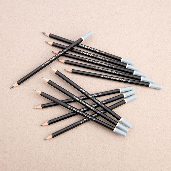 Royal & Langnickel SPEN-12 Essentials Sketching Pencil Set, 12-Piece (Pack of 3)