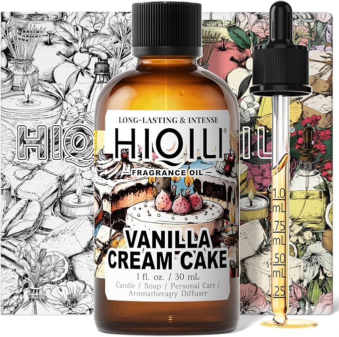HIQILI Vanilla Cream Cake Fragrance Oil for Soap Making, Add to Dryer Balls